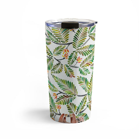 Cat Coquillette Happy Sloth Tropical Green Rainforest Travel Mug
