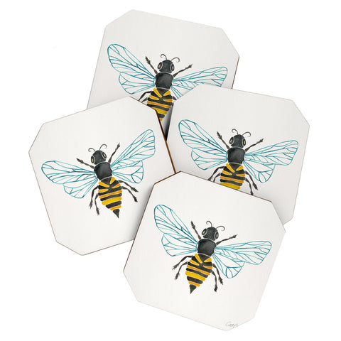 Cat Coquillette Honey Bee Coaster Set