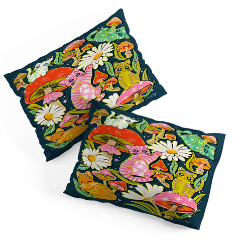 Cat Coquillette Kittens and Shrooms 2 Pillow Shams