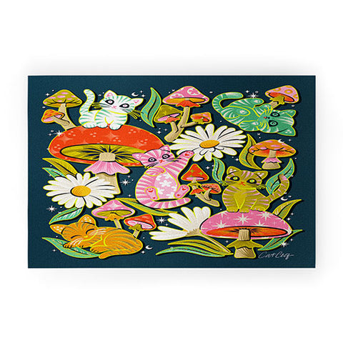Cat Coquillette Kittens and Shrooms 2 Welcome Mat