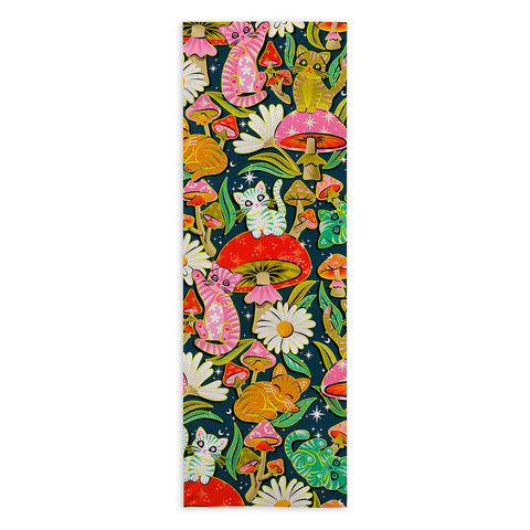 Cat Coquillette Kittens and Shrooms 2 Yoga Towel
