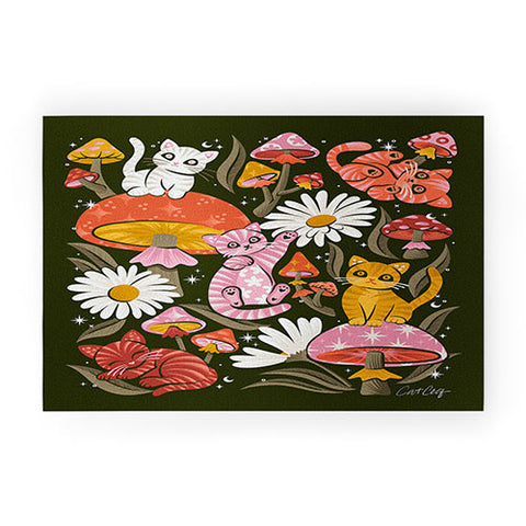 Cat Coquillette Kittens and Shrooms 4 Welcome Mat