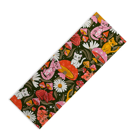 Cat Coquillette Kittens and Shrooms 4 Yoga Mat