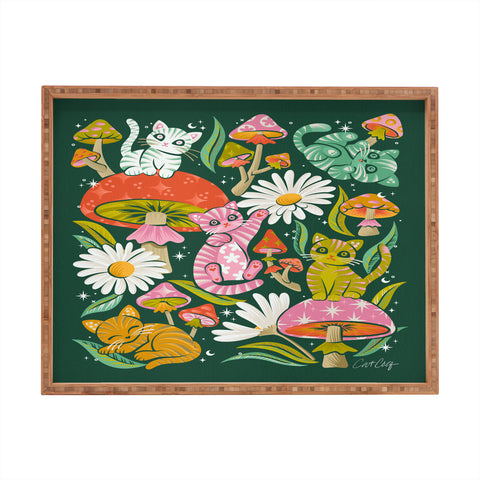 Cat Coquillette Kittens and Shrooms 6 Rectangular Tray