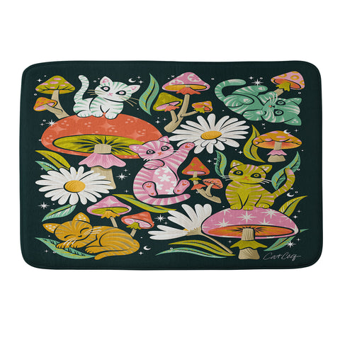 Cat Coquillette Kittens and Shrooms 7 Memory Foam Bath Mat