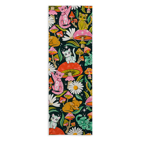 Cat Coquillette Kittens and Shrooms 7 Yoga Towel