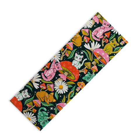 Cat Coquillette Kittens and Shrooms 7 Yoga Mat