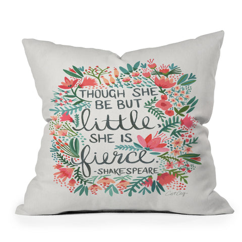 Cat Coquillette Little and Fierce Outdoor Throw Pillow