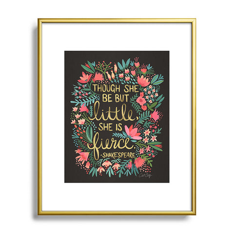 Cat Coquillette Little Fierce on Charcoal Metal Framed Art Print