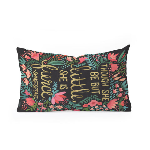 Cat Coquillette Little Fierce on Charcoal Oblong Throw Pillow