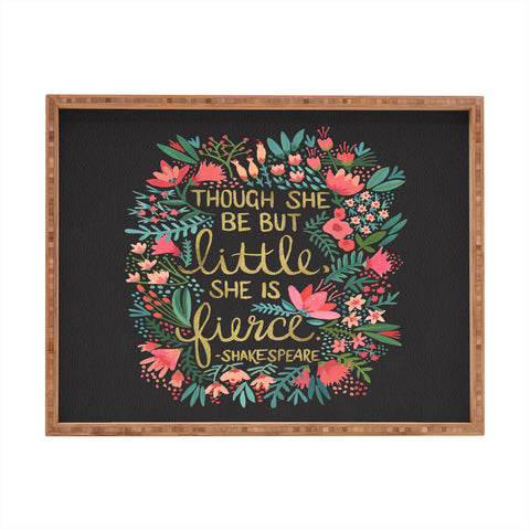 Cat Coquillette Little Fierce on Charcoal Rectangular Tray