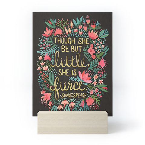 Cat Coquillette Little Fierce on Charcoal Mini Art Print