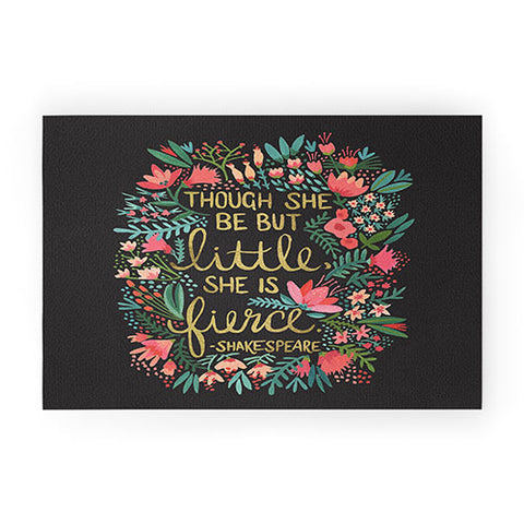 Cat Coquillette Little Fierce on Charcoal Welcome Mat