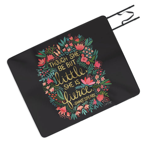 Cat Coquillette Little Fierce on Charcoal Picnic Blanket