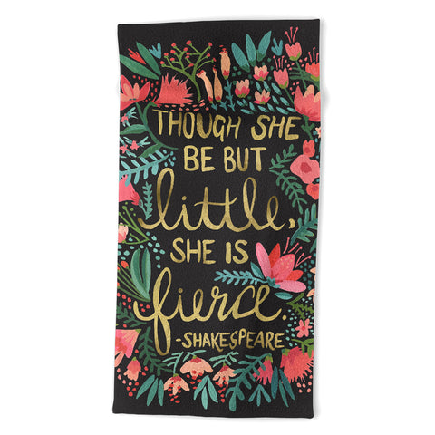 Cat Coquillette Little Fierce on Charcoal Beach Towel