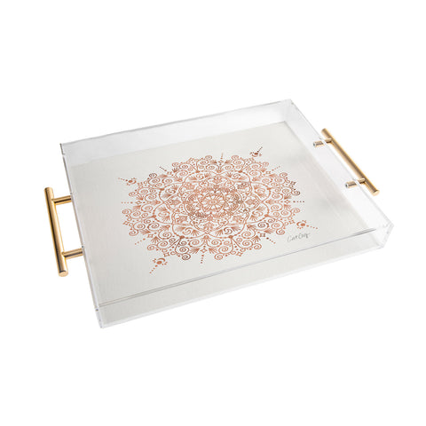 Cat Coquillette Moroccan Mandala Rose Gold Acrylic Tray
