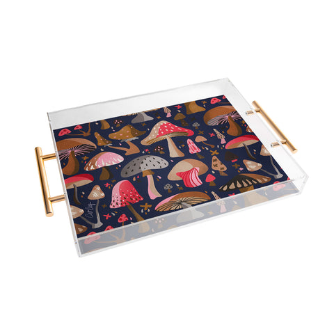 Cat Coquillette Mushroom Collection Navy Acrylic Tray