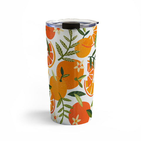 Cat Coquillette Orange Blooms White Palette Travel Mug