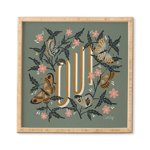 Cat Coquillette Oui Butterflies Mint Gold Framed Wall Art