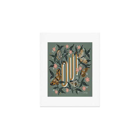 Cat Coquillette Oui Butterflies Mint Gold Art Print