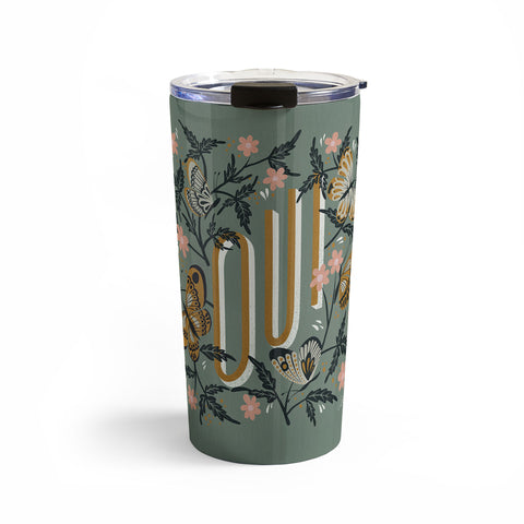 Cat Coquillette Oui Butterflies Mint Gold Travel Mug