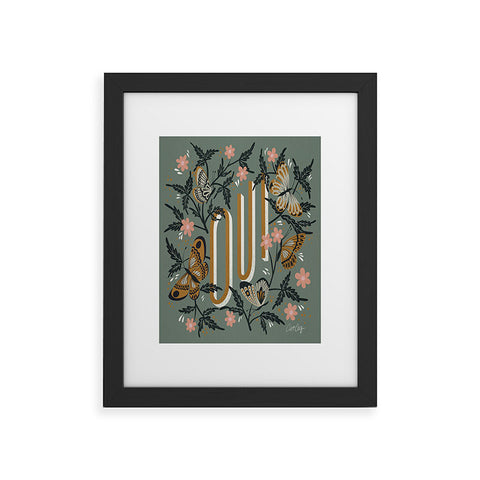 Cat Coquillette Oui Butterflies Mint Gold Framed Art Print