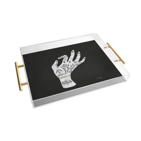 Cat Coquillette Palmistry White on Black Acrylic Tray