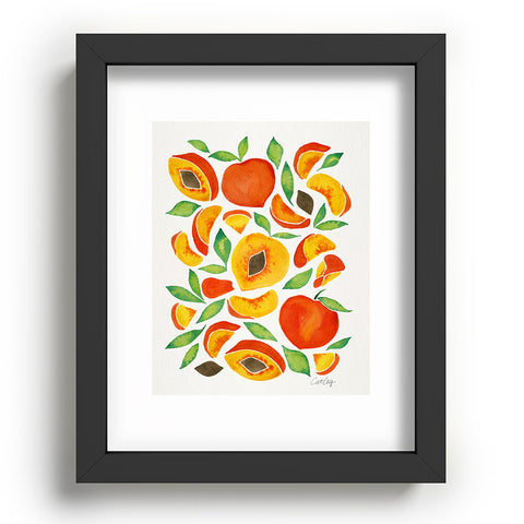 Cat Coquillette Peaches Green Leaves Recessed Framing Rectangle