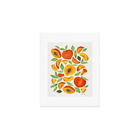 Cat Coquillette Peaches Green Leaves Art Print