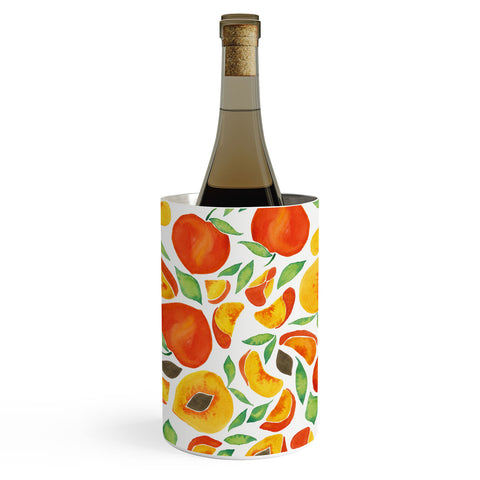 Cat Coquillette Peaches Green Leaves Wine Chiller