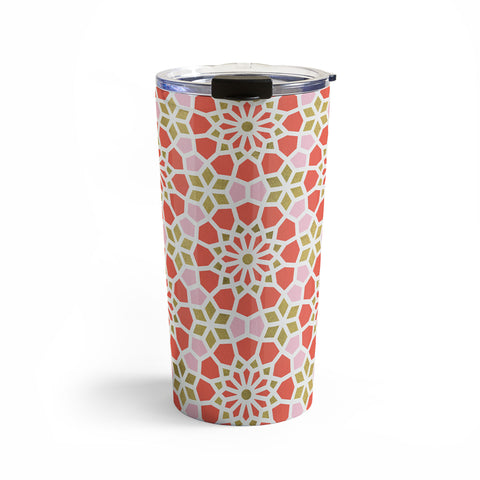 Cat Coquillette Persian Mosaic Coral Travel Mug