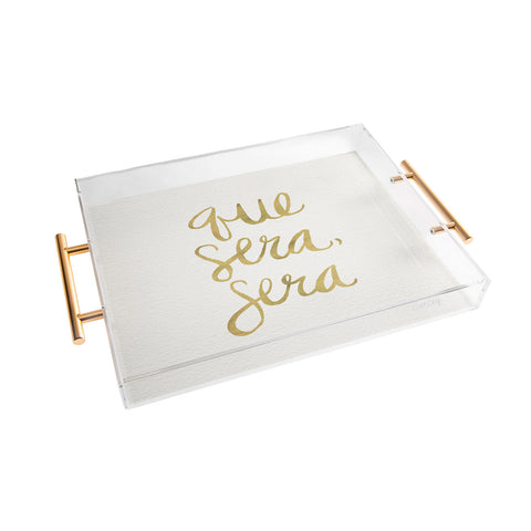 Cat Coquillette Que Sera Sera Gold Acrylic Tray