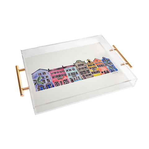 Cat Coquillette Rainbow Row Charleston Acrylic Tray