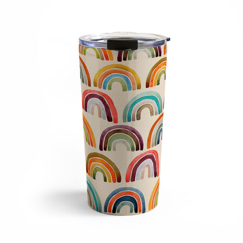 Cat Coquillette Rainbow Watercolor Retro Palette Travel Mug