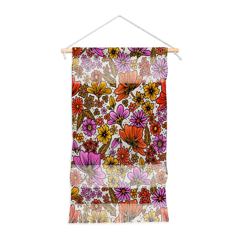 Cat Coquillette Retro Flower Power Pink Red Wall Hanging Portrait