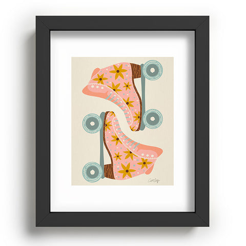 Cat Coquillette Retro Roller Skates Blush Recessed Framing Rectangle