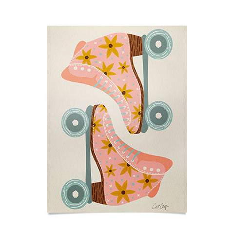 Cat Coquillette Retro Roller Skates Blush Poster