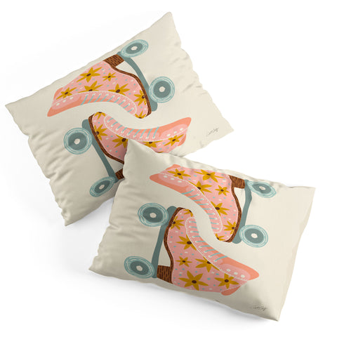 Cat Coquillette Retro Roller Skates Blush Pillow Shams
