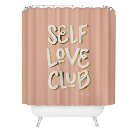 Cat Coquillette Self Love Club Blush Gold Shower Curtain