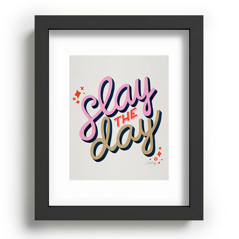 Cat Coquillette Slay the Day Coral Pink Recessed Framing Rectangle