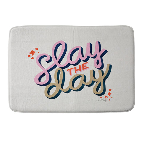 Cat Coquillette Slay the Day Coral Pink Memory Foam Bath Mat