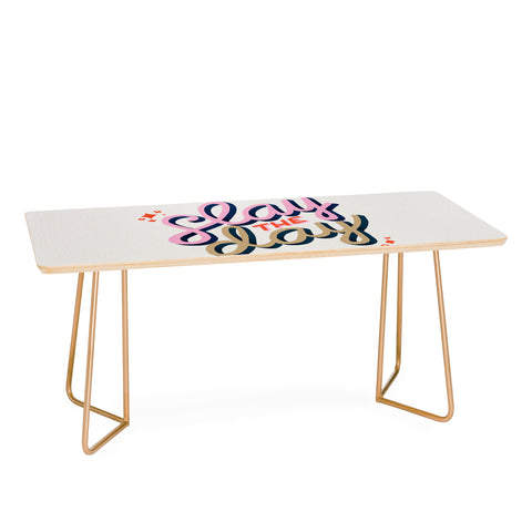 Cat Coquillette Slay the Day Coral Pink Coffee Table