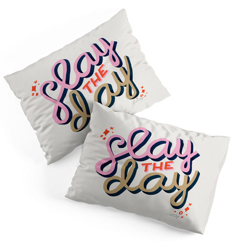 Cat Coquillette Slay the Day Coral Pink Pillow Shams