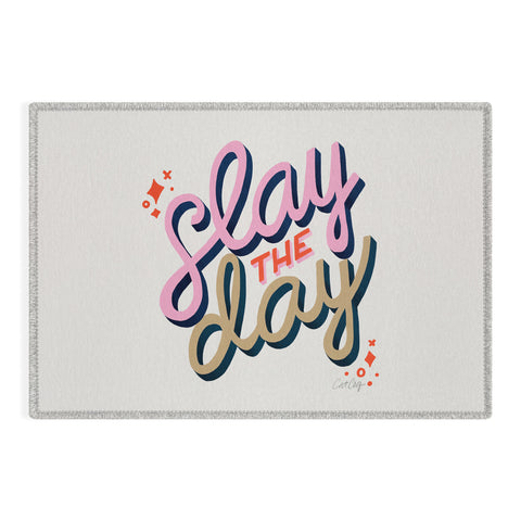 Cat Coquillette Slay the Day Coral Pink Outdoor Rug