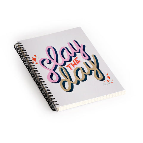 Cat Coquillette Slay the Day Coral Pink Spiral Notebook