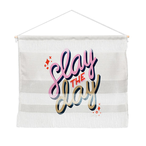 Cat Coquillette Slay the Day Coral Pink Wall Hanging Landscape