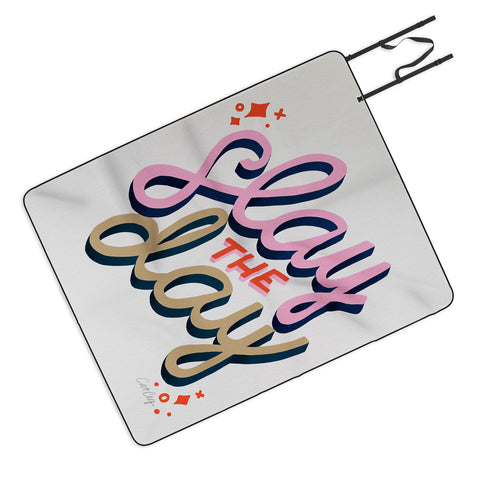 Cat Coquillette Slay the Day Coral Pink Picnic Blanket