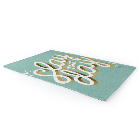 Cat Coquillette Slay the Day Mint Gold Area Rug