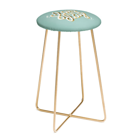 Cat Coquillette Slay the Day Mint Gold Counter Stool