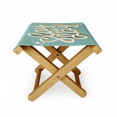 Cat Coquillette Slay the Day Mint Gold Folding Stool